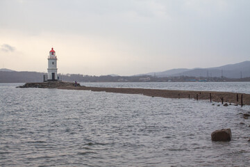 Landscape with a path to  Vladivostok's Lighthouse 