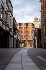 Sunrise in Barnsley Town Centre. Showing Barnsley town hall