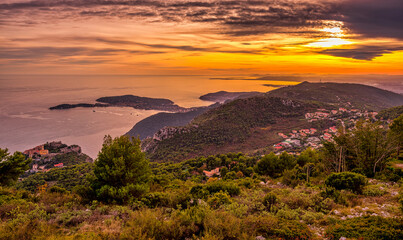 View over French Riviera from Fort de la Revère