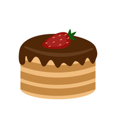 chocolate cake with strawberry