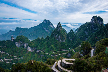 Beautiful landscape of Tianmen mountain national park, Hunan province, Zhangjiajie, China