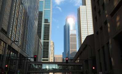 Fototapeta na wymiar Minneapolis downtown street and buildings