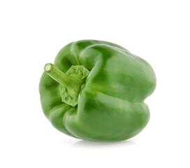 Green bell peppers isolated on white background.