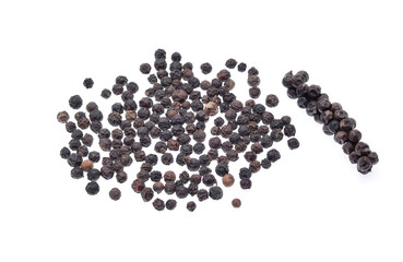 Black pepper was placed on a white background