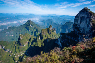 Beautiful landscape of Tianmen mountain national park, Hunan province, Zhangjiajie, China
