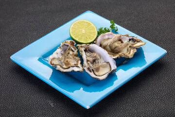Oysters with lime and parsley