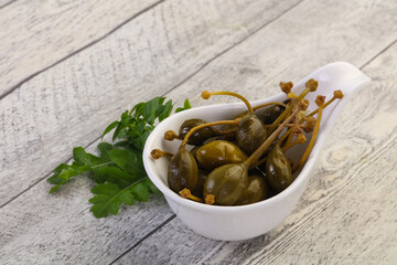 Pickled Capersberries in the bowl