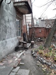 cityscape, in pastel colors of autumn