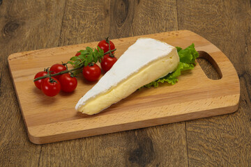 Brie cheese triangle served salad