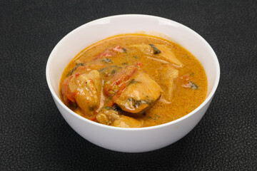 Traditional thai curry chicken soup