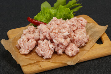 Homemade pork minced meat for cooking