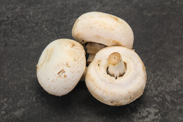 Raw Champignon heap for cooking