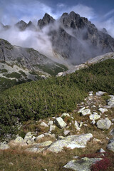 High Tatras Slovakia: hiking in the Velka Studena valley.