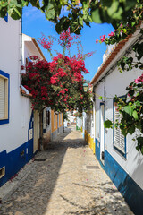 Rue traditionnelle à Ferragudo au Portugal, dans l'Algrave