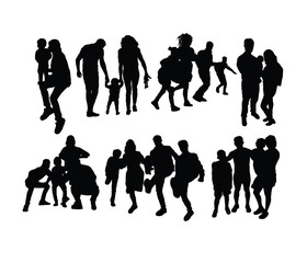 Happy Family Silhouettes, art vector design
