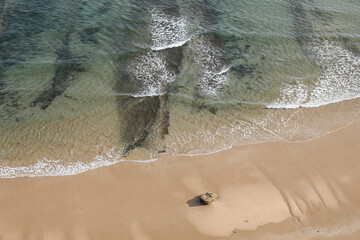 Vue aérienne de la plage de Porto de Mos à Lagos au Portugal