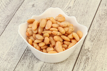White beans kidney in the bowl