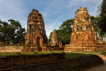 Ruins of Wat Phra Si Sanphet. This temple was the holiest one in the ancient capitol of Kingdom, Ayutthaya, Thailand 