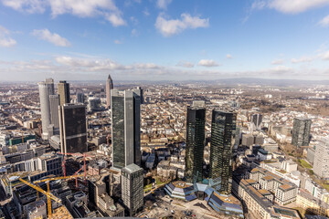 Obraz premium aerial of the financial district in Frankfurt