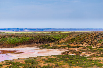 The water in the river is red due to iron saturation