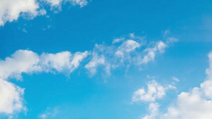 Blue sky with white clouds.