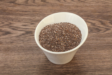 Seasoning chia seeds in the bowl