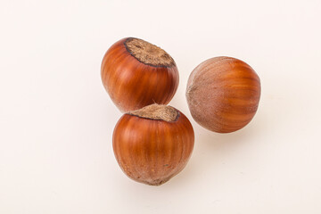 Hazelnut heap isolated over background