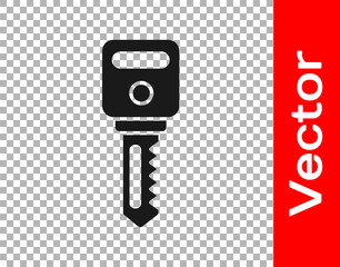 Black House key icon isolated on transparent background. Vector Illustration.