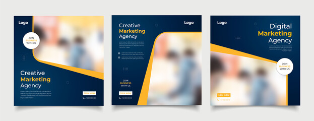 Digital business marketing banner for social media post template 