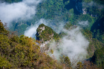 Beautiful landscape of Tianmen mountain national park, Hunan province, Zhangjiajie, China