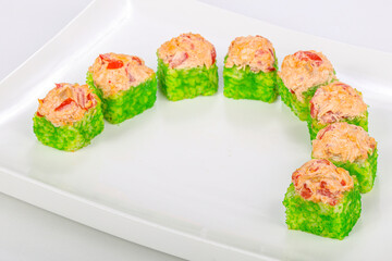 Japanese cuisine - baked roll with fish