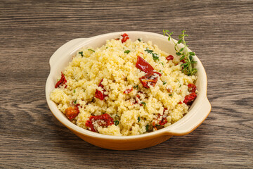 Vegetarian uisine - couscous with vegetables