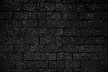 Fototapeta na wymiar Black rough brick wall texture background.