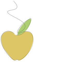Apple fruit drawing. Vector illustration