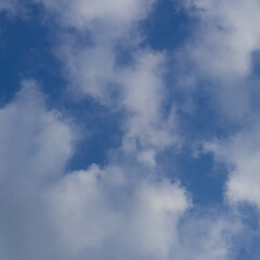 cumulus humilis clouds in the blue sky