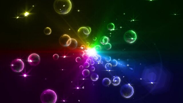 rainbow shine bubble particle loop animation