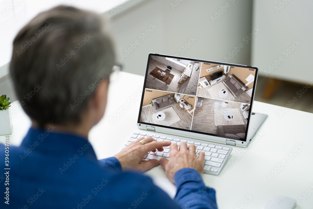 Poster monitoring cctv camera surveillance security system