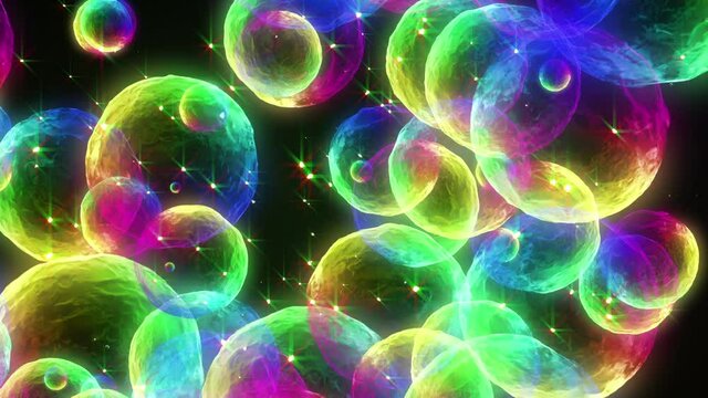rainbow shine bubble particle loop animation