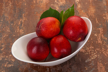 Sweet tasty ripe few nectarines