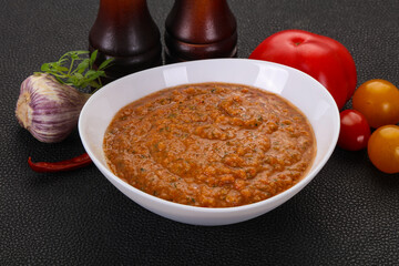 Famous Spanish gazpacho tomato soup
