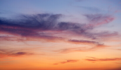 Sky with clouds sunset abstract background.