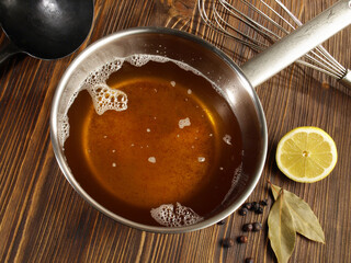 Melted clarified butter for butter sauce like Hollandaise