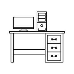 desk icon. Workplace icon. furniture sign. editable. vector illustration