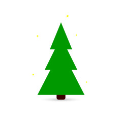 Christmas tree icon, isolated Xmas fir symbol, graphic design template, vector illustration