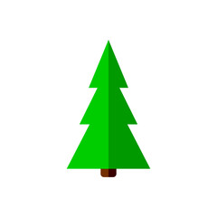 Christmas tree icon, isolated Xmas fir symbol, graphic design template, vector illustration