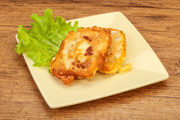 Roasted cod fish in bread