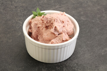 Liver pate in the bowl