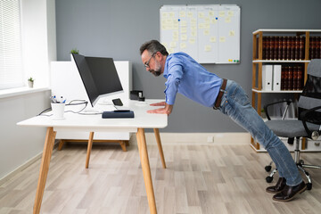 Office Workout Exercise. Push Up