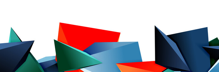 Triangle mosaic abstract background, 3d triangular low poly shapes. Geometric vector illustration for covers, banners, flyers and posters and other