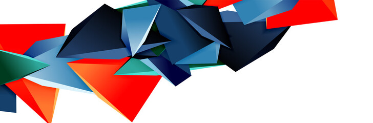 Triangle mosaic abstract background, 3d triangular low poly shapes. Geometric vector illustration for covers, banners, flyers and posters and other